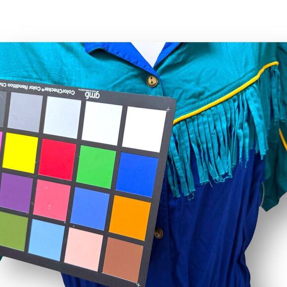 Vintage C.A. Sport Color Block Western Style Romper with Fringe Size Large - NWT - Picture 4 of 16